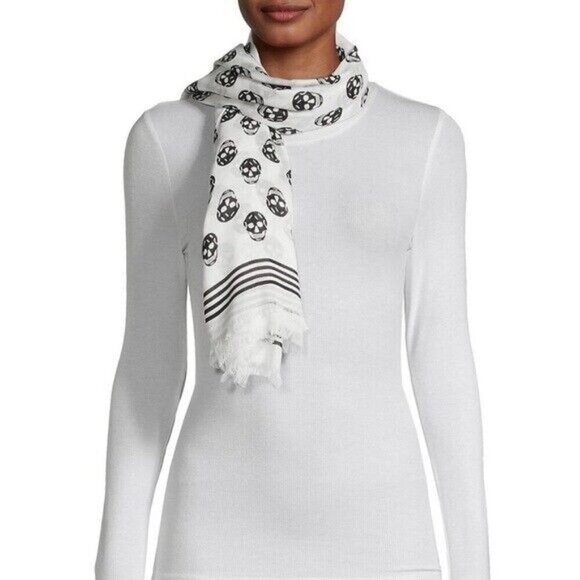 Alexander McQueen Skull Silk Biker Scarf - Picture 2 of 4